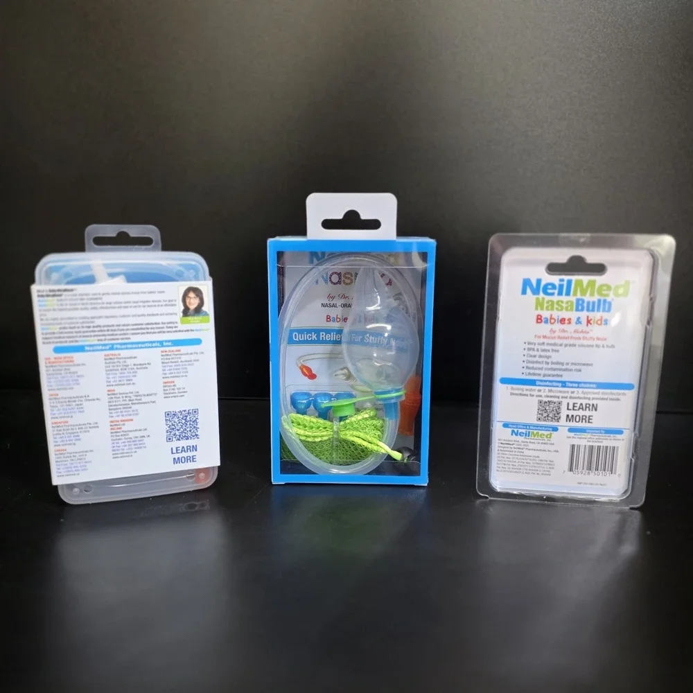 NeilMed Nasal Aspirator Bundle Baby OS‎ Blue Naspira NasaKleen NasaBulb 3pk New